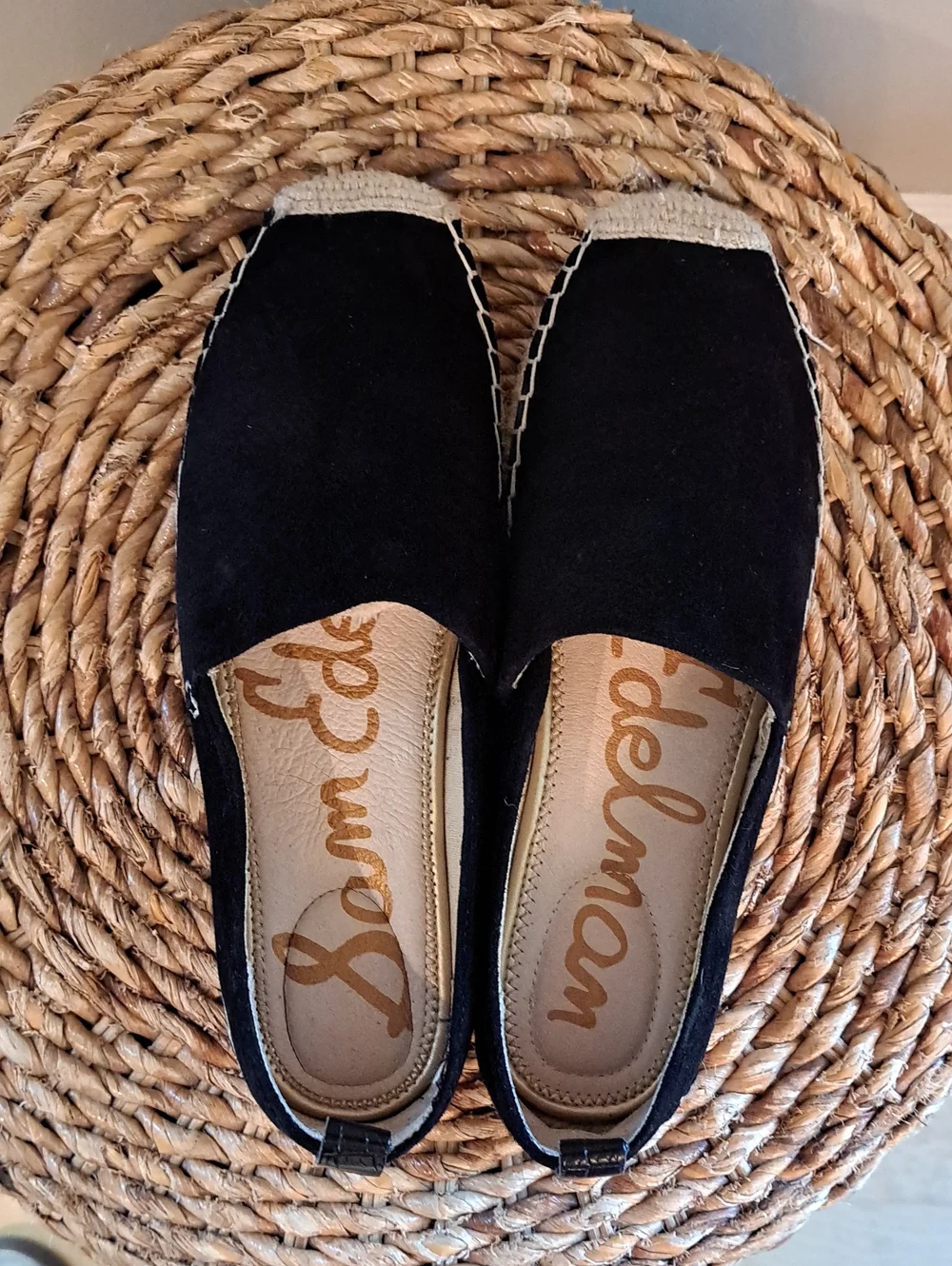 Sam Edelman Womens Khloe Black Suede Preppy/Vacation Espadrille Loafers 7.5